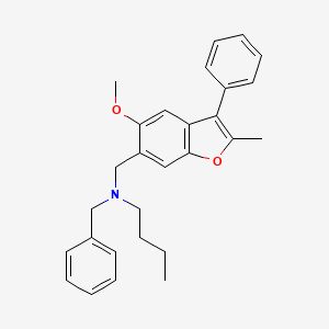 molecular formula C28H31NO2 B5184685 N-benzyl-N-[(5-methoxy-2-methyl-3-phenyl-1-benzofuran-6-yl)methyl]-1-butanamine 