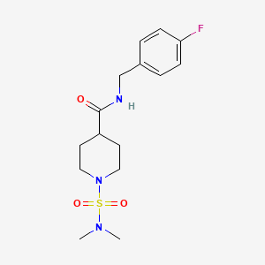 molecular formula C15H22FN3O3S B5184689 1-[(dimethylamino)sulfonyl]-N-(4-fluorobenzyl)-4-piperidinecarboxamide 