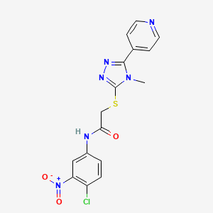molecular formula C16H13ClN6O3S B5184705 N-(4-chloro-3-nitrophenyl)-2-{[4-methyl-5-(4-pyridinyl)-4H-1,2,4-triazol-3-yl]thio}acetamide 