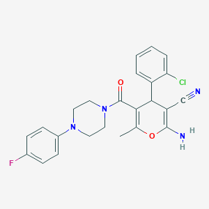 molecular formula C24H22ClFN4O2 B5184736 2-amino-4-(2-chlorophenyl)-5-{[4-(4-fluorophenyl)-1-piperazinyl]carbonyl}-6-methyl-4H-pyran-3-carbonitrile 