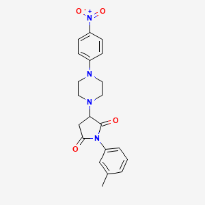 molecular formula C21H22N4O4 B5184794 1-(3-methylphenyl)-3-[4-(4-nitrophenyl)-1-piperazinyl]-2,5-pyrrolidinedione 