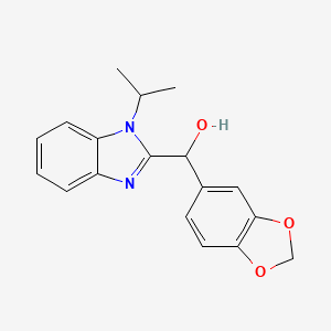 molecular formula C18H18N2O3 B5184796 1,3-benzodioxol-5-yl(1-isopropyl-1H-benzimidazol-2-yl)methanol 