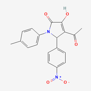 molecular formula C19H16N2O5 B5184800 4-acetyl-3-hydroxy-1-(4-methylphenyl)-5-(4-nitrophenyl)-1,5-dihydro-2H-pyrrol-2-one 