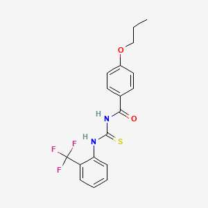 molecular formula C18H17F3N2O2S B5184833 4-propoxy-N-({[2-(trifluoromethyl)phenyl]amino}carbonothioyl)benzamide 