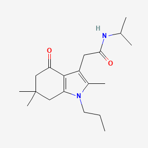 molecular formula C19H30N2O2 B5184838 N-isopropyl-2-(2,6,6-trimethyl-4-oxo-1-propyl-4,5,6,7-tetrahydro-1H-indol-3-yl)acetamide 