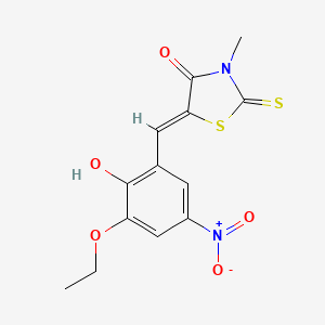 molecular formula C13H12N2O5S2 B5184846 5-(3-ethoxy-2-hydroxy-5-nitrobenzylidene)-3-methyl-2-thioxo-1,3-thiazolidin-4-one 