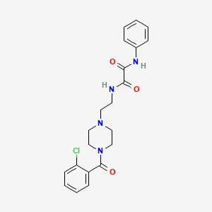 molecular formula C21H23ClN4O3 B5184853 N-{2-[4-(2-chlorobenzoyl)-1-piperazinyl]ethyl}-N'-phenylethanediamide 