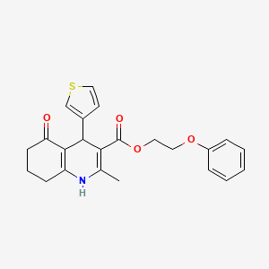 molecular formula C23H23NO4S B5184865 2-phenoxyethyl 2-methyl-5-oxo-4-(3-thienyl)-1,4,5,6,7,8-hexahydro-3-quinolinecarboxylate 