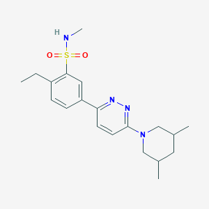 molecular formula C20H28N4O2S B5184900 5-[6-(3,5-dimethyl-1-piperidinyl)-3-pyridazinyl]-2-ethyl-N-methylbenzenesulfonamide 