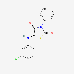 molecular formula C16H13ClN2O2S B5184917 5-[(3-chloro-4-methylphenyl)amino]-3-phenyl-1,3-thiazolidine-2,4-dione 