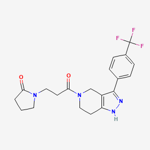 molecular formula C20H21F3N4O2 B5184942 1-(3-oxo-3-{3-[4-(trifluoromethyl)phenyl]-1,4,6,7-tetrahydro-5H-pyrazolo[4,3-c]pyridin-5-yl}propyl)-2-pyrrolidinone 