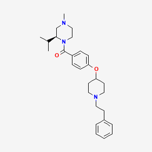 molecular formula C28H39N3O2 B5184968 (2S)-2-isopropyl-4-methyl-1-(4-{[1-(2-phenylethyl)-4-piperidinyl]oxy}benzoyl)piperazine 