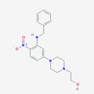 molecular formula C19H24N4O3 B5184984 2-{4-[3-(benzylamino)-4-nitrophenyl]-1-piperazinyl}ethanol 