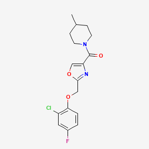 molecular formula C17H18ClFN2O3 B5185008 1-({2-[(2-chloro-4-fluorophenoxy)methyl]-1,3-oxazol-4-yl}carbonyl)-4-methylpiperidine 
