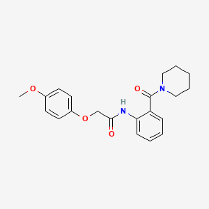 molecular formula C21H24N2O4 B5185019 2-(4-methoxyphenoxy)-N-[2-(1-piperidinylcarbonyl)phenyl]acetamide 