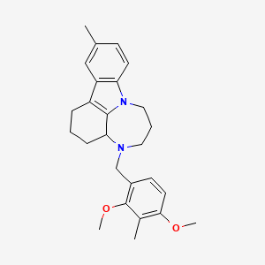 molecular formula C26H32N2O2 B5185044 4-(2,4-dimethoxy-3-methylbenzyl)-11-methyl-1,2,3,3a,4,5,6,7-octahydro[1,4]diazepino[3,2,1-jk]carbazole 