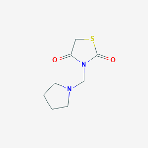molecular formula C8H12N2O2S B5185072 3-(1-pyrrolidinylmethyl)-1,3-thiazolidine-2,4-dione 