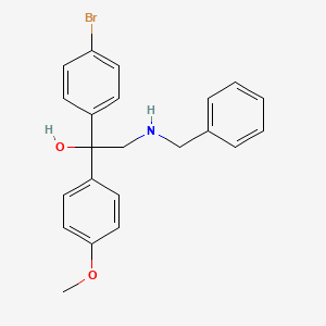 molecular formula C22H22BrNO2 B5185091 2-(benzylamino)-1-(4-bromophenyl)-1-(4-methoxyphenyl)ethanol 