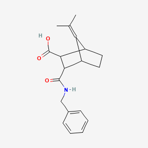 molecular formula C19H23NO3 B5185092 3-[(benzylamino)carbonyl]-7-(1-methylethylidene)bicyclo[2.2.1]heptane-2-carboxylic acid 