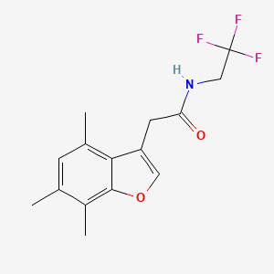 molecular formula C15H16F3NO2 B5185099 N-(2,2,2-trifluoroethyl)-2-(4,6,7-trimethyl-1-benzofuran-3-yl)acetamide 