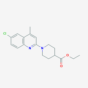 ethyl 1-(6-chloro-4-methyl-2-quinolinyl)-4-piperidinecarboxylate