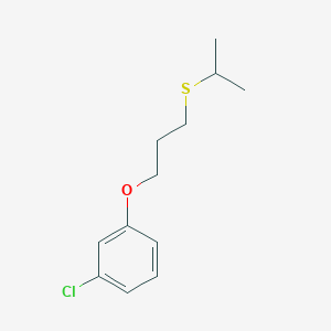 molecular formula C12H17ClOS B5185126 1-chloro-3-[3-(isopropylthio)propoxy]benzene 