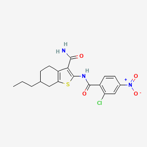 molecular formula C19H20ClN3O4S B5185129 2-[(2-chloro-4-nitrobenzoyl)amino]-6-propyl-4,5,6,7-tetrahydro-1-benzothiophene-3-carboxamide 