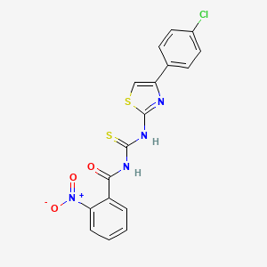 molecular formula C17H11ClN4O3S2 B5185146 N-({[4-(4-chlorophenyl)-1,3-thiazol-2-yl]amino}carbonothioyl)-2-nitrobenzamide 
