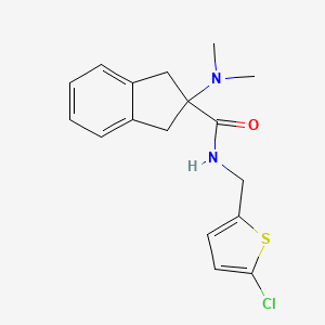 molecular formula C17H19ClN2OS B5185154 N-[(5-chloro-2-thienyl)methyl]-2-(dimethylamino)-2-indanecarboxamide 