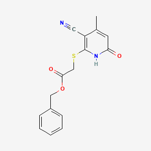 molecular formula C16H14N2O3S B5185179 benzyl [(3-cyano-4-methyl-6-oxo-1,6-dihydro-2-pyridinyl)thio]acetate 