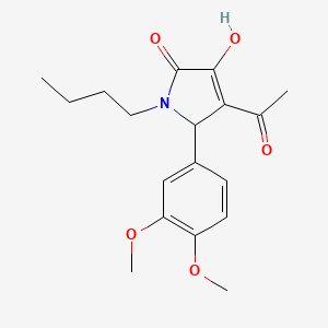 molecular formula C18H23NO5 B5185202 4-acetyl-1-butyl-5-(3,4-dimethoxyphenyl)-3-hydroxy-1,5-dihydro-2H-pyrrol-2-one 