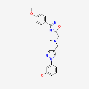 molecular formula C22H23N5O3 B5185212 1-[3-(4-methoxyphenyl)-1,2,4-oxadiazol-5-yl]-N-{[1-(3-methoxyphenyl)-1H-pyrazol-4-yl]methyl}-N-methylmethanamine 