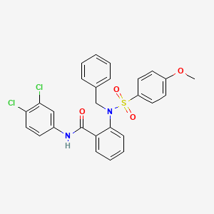 molecular formula C27H22Cl2N2O4S B5185234 2-{benzyl[(4-methoxyphenyl)sulfonyl]amino}-N-(3,4-dichlorophenyl)benzamide 