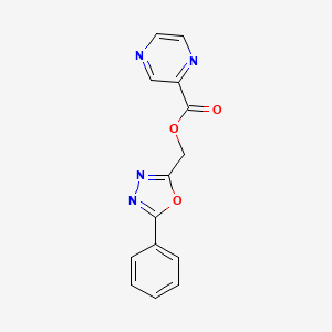 molecular formula C14H10N4O3 B5185240 (5-phenyl-1,3,4-oxadiazol-2-yl)methyl 2-pyrazinecarboxylate 