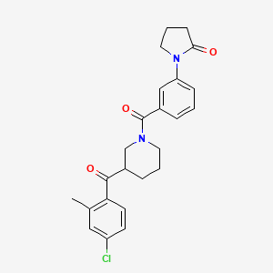 molecular formula C24H25ClN2O3 B5185246 1-(3-{[3-(4-chloro-2-methylbenzoyl)-1-piperidinyl]carbonyl}phenyl)-2-pyrrolidinone 