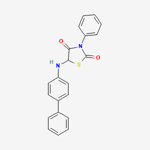molecular formula C21H16N2O2S B5185253 5-(4-biphenylylamino)-3-phenyl-1,3-thiazolidine-2,4-dione 