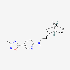 molecular formula C17H20N4O B5185266 N-{2-[(1S*,2S*,4S*)-bicyclo[2.2.1]hept-5-en-2-yl]ethyl}-5-(3-methyl-1,2,4-oxadiazol-5-yl)-2-pyridinamine 