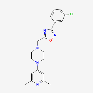 molecular formula C20H22ClN5O B5185293 1-{[3-(3-chlorophenyl)-1,2,4-oxadiazol-5-yl]methyl}-4-(2,6-dimethyl-4-pyridinyl)piperazine 