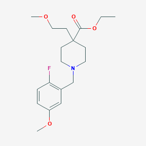molecular formula C19H28FNO4 B5185297 ethyl 1-(2-fluoro-5-methoxybenzyl)-4-(2-methoxyethyl)-4-piperidinecarboxylate 