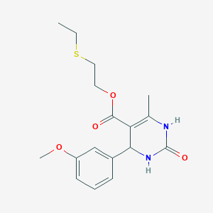 molecular formula C17H22N2O4S B5185302 2-(ethylthio)ethyl 4-(3-methoxyphenyl)-6-methyl-2-oxo-1,2,3,4-tetrahydro-5-pyrimidinecarboxylate 