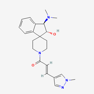 molecular formula C22H28N4O2 B5185317 (2R*,3R*)-3-(dimethylamino)-1'-[(2E)-3-(1-methyl-1H-pyrazol-4-yl)-2-propenoyl]-2,3-dihydrospiro[indene-1,4'-piperidin]-2-ol 