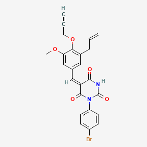 molecular formula C24H19BrN2O5 B5185340 5-[3-allyl-5-methoxy-4-(2-propyn-1-yloxy)benzylidene]-1-(4-bromophenyl)-2,4,6(1H,3H,5H)-pyrimidinetrione 