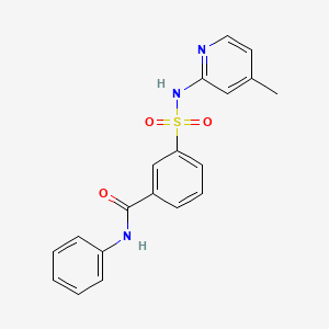 molecular formula C19H17N3O3S B5185342 3-{[(4-methylpyridin-2-yl)amino]sulfonyl}-N-phenylbenzamide 