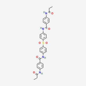 molecular formula C32H30N4O6S B5185355 N,N'-(sulfonyldi-4,1-phenylene)bis[4-(propionylamino)benzamide] 