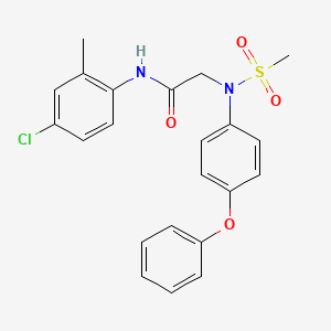 molecular formula C22H21ClN2O4S B5185361 N~1~-(4-chloro-2-methylphenyl)-N~2~-(methylsulfonyl)-N~2~-(4-phenoxyphenyl)glycinamide 