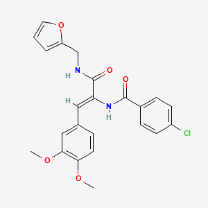molecular formula C23H21ClN2O5 B5185388 4-chloro-N-(2-(3,4-dimethoxyphenyl)-1-{[(2-furylmethyl)amino]carbonyl}vinyl)benzamide 