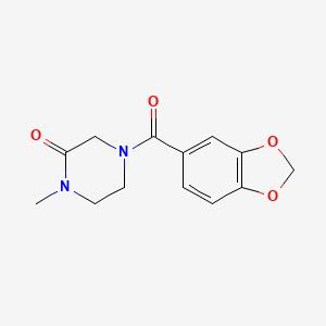 molecular formula C13H14N2O4 B5185402 4-(1,3-benzodioxol-5-ylcarbonyl)-1-methyl-2-piperazinone 