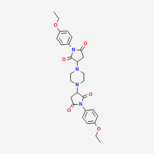 molecular formula C28H32N4O6 B5185408 3,3'-(1,4-piperazinediyl)bis[1-(4-ethoxyphenyl)-2,5-pyrrolidinedione] 