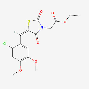 molecular formula C16H16ClNO6S B5185409 ethyl [5-(2-chloro-4,5-dimethoxybenzylidene)-2,4-dioxo-1,3-thiazolidin-3-yl]acetate 