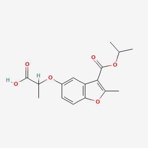 molecular formula C16H18O6 B5185413 2-{[3-(isopropoxycarbonyl)-2-methyl-1-benzofuran-5-yl]oxy}propanoic acid 